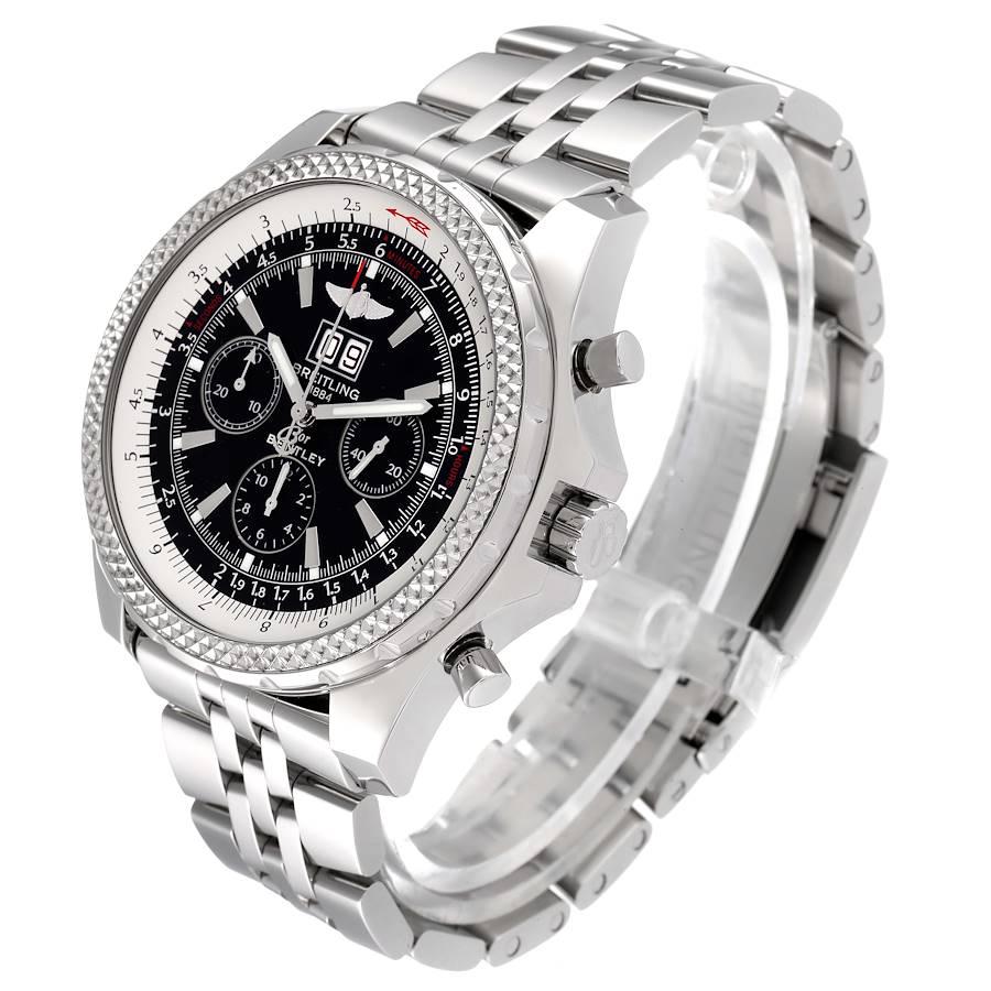 Men's Breitling Bentley Motors Black Dial Chronograph Mens Watch A44362 Papers For Sale
