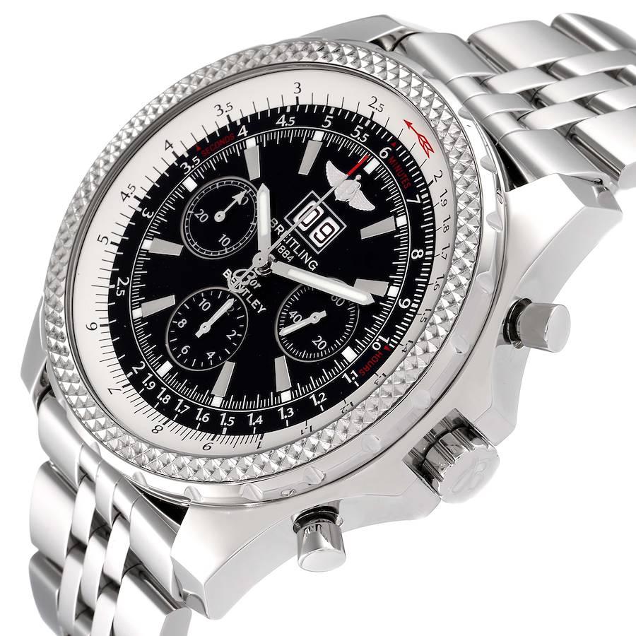 Breitling Bentley Motors Black Dial Chronograph Mens Watch A44362 Papers For Sale 1