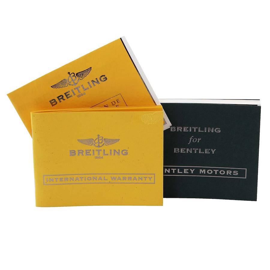 Breitling Bentley Motors Schwarzes Zifferblatt Chronograph Stahl Herrenuhr A25362 Papiere im Angebot 7