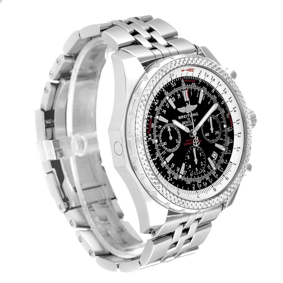 Breitling Bentley Motors Schwarzes Zifferblatt Chronograph Stahl Herrenuhr A25362 Papiere im Zustand „Hervorragend“ im Angebot in Atlanta, GA