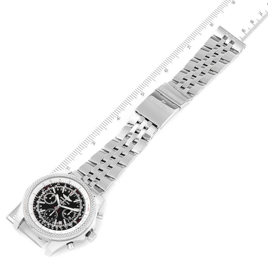 Breitling Bentley Motors Schwarzes Zifferblatt Chronograph Stahl Herrenuhr A25362 Papiere im Angebot 5