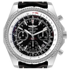 Breitling Bentley Motors Black Dial Chronograph Steel Watch A25362 Box Papers