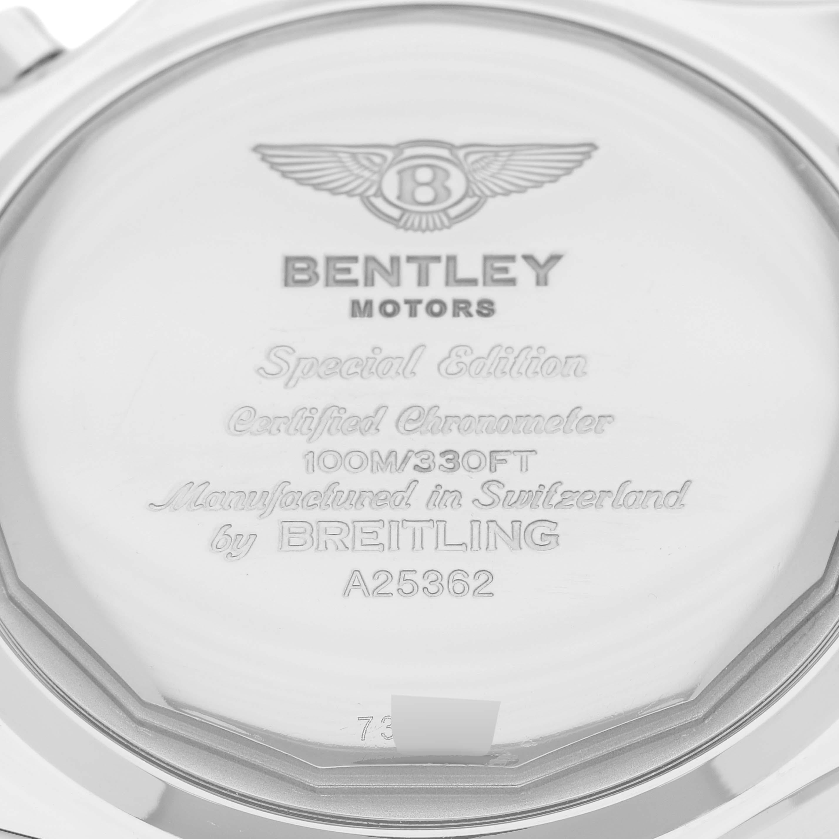 Men's Breitling Bentley Motors Blue Dial Chronograph Steel Mens Watch A25362