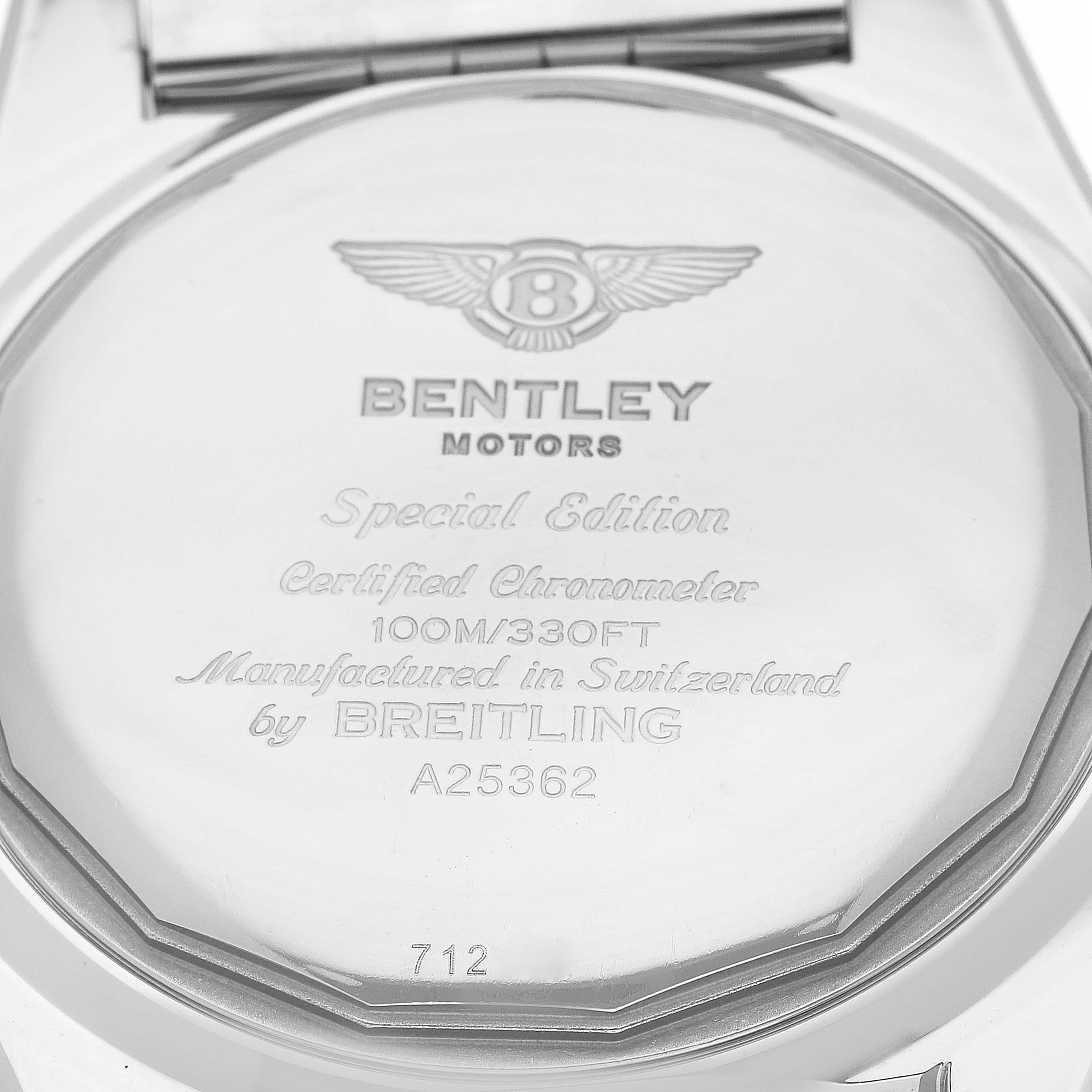 Breitling Bentley Motors Blue Dial Chronograph Steel Mens Watch A25362 3