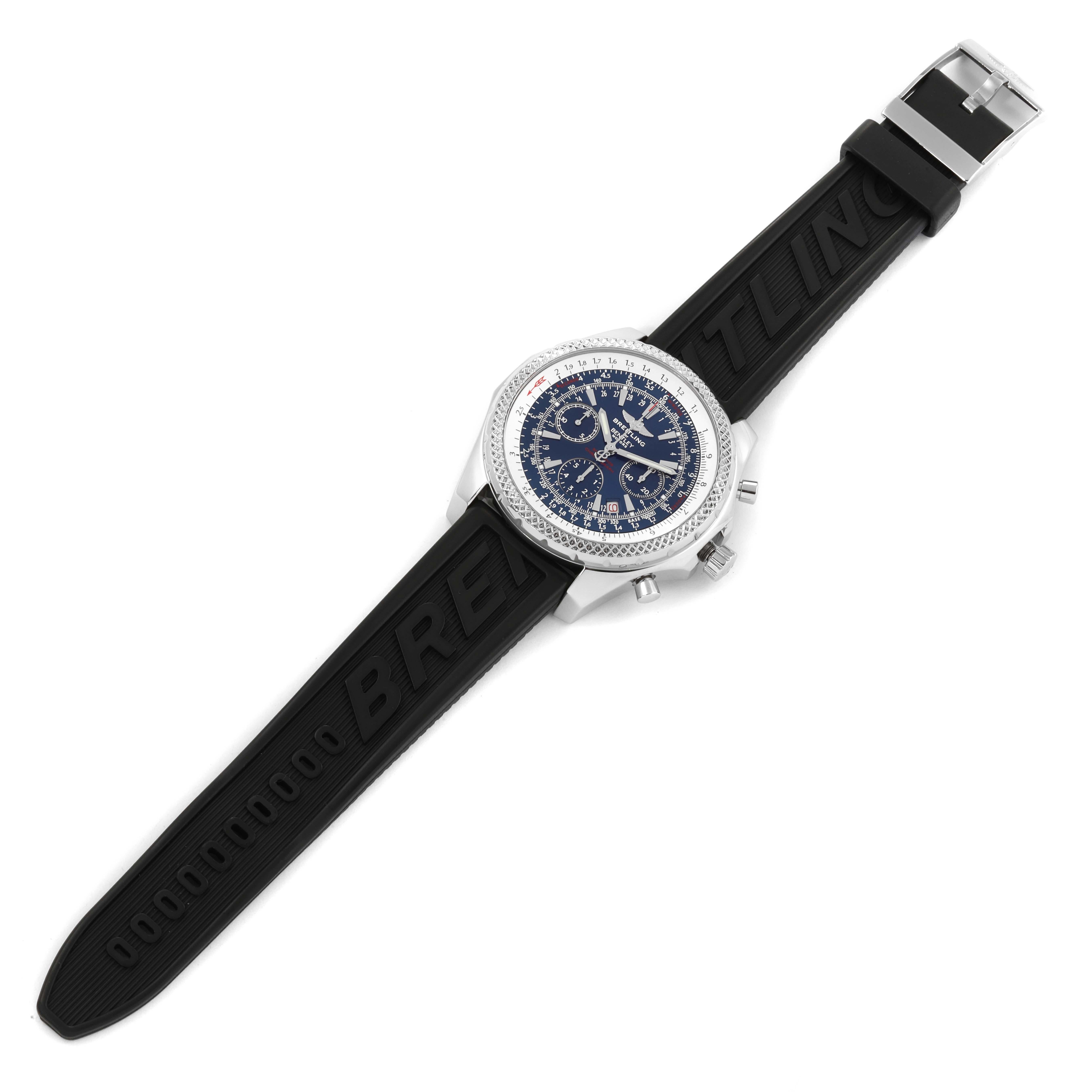Breitling Bentley Motors Blue Dial Chronograph Steel Mens Watch A25362 2