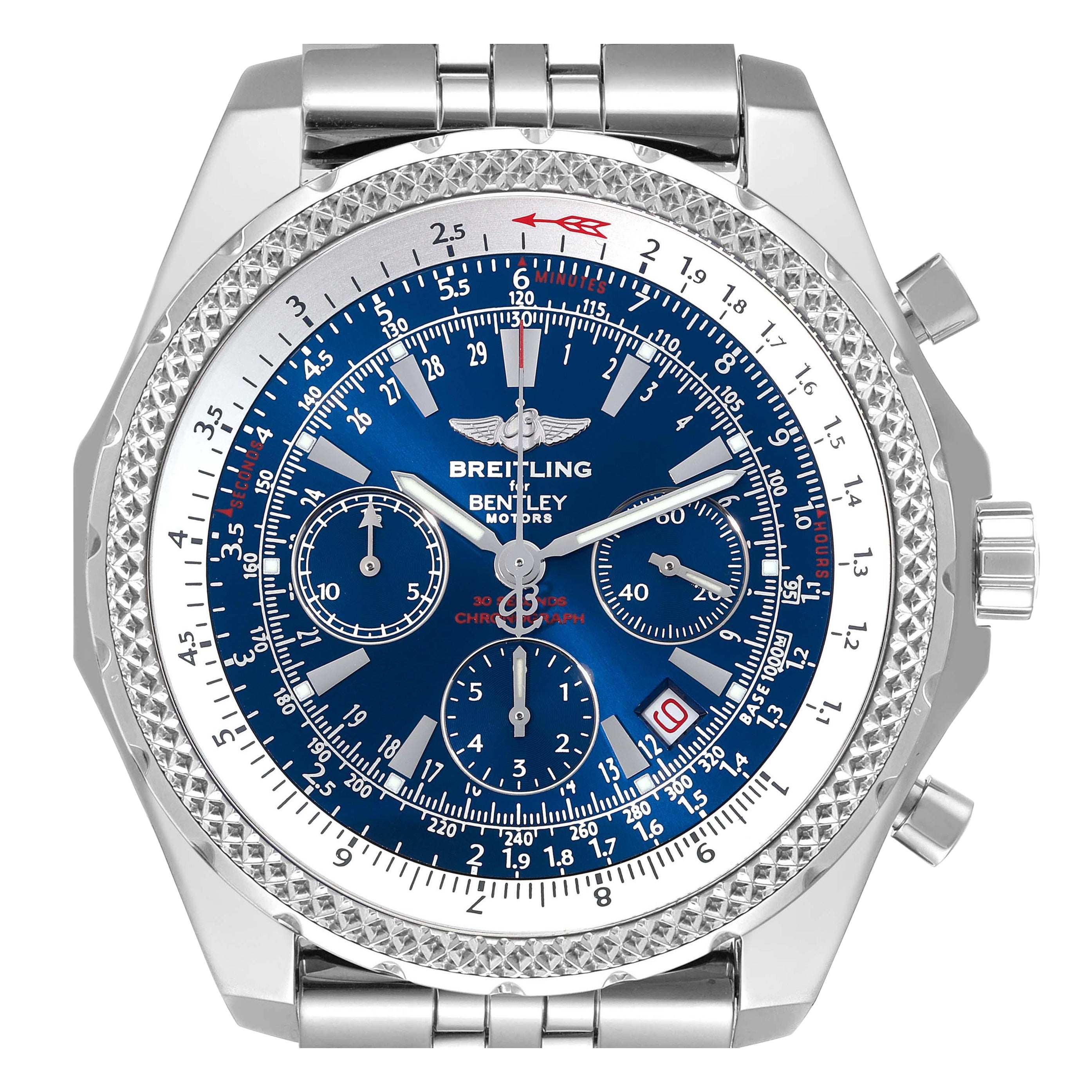 Breitling Bentley Motors Montre chronographe pour hommes A25362 avec cadran bleu