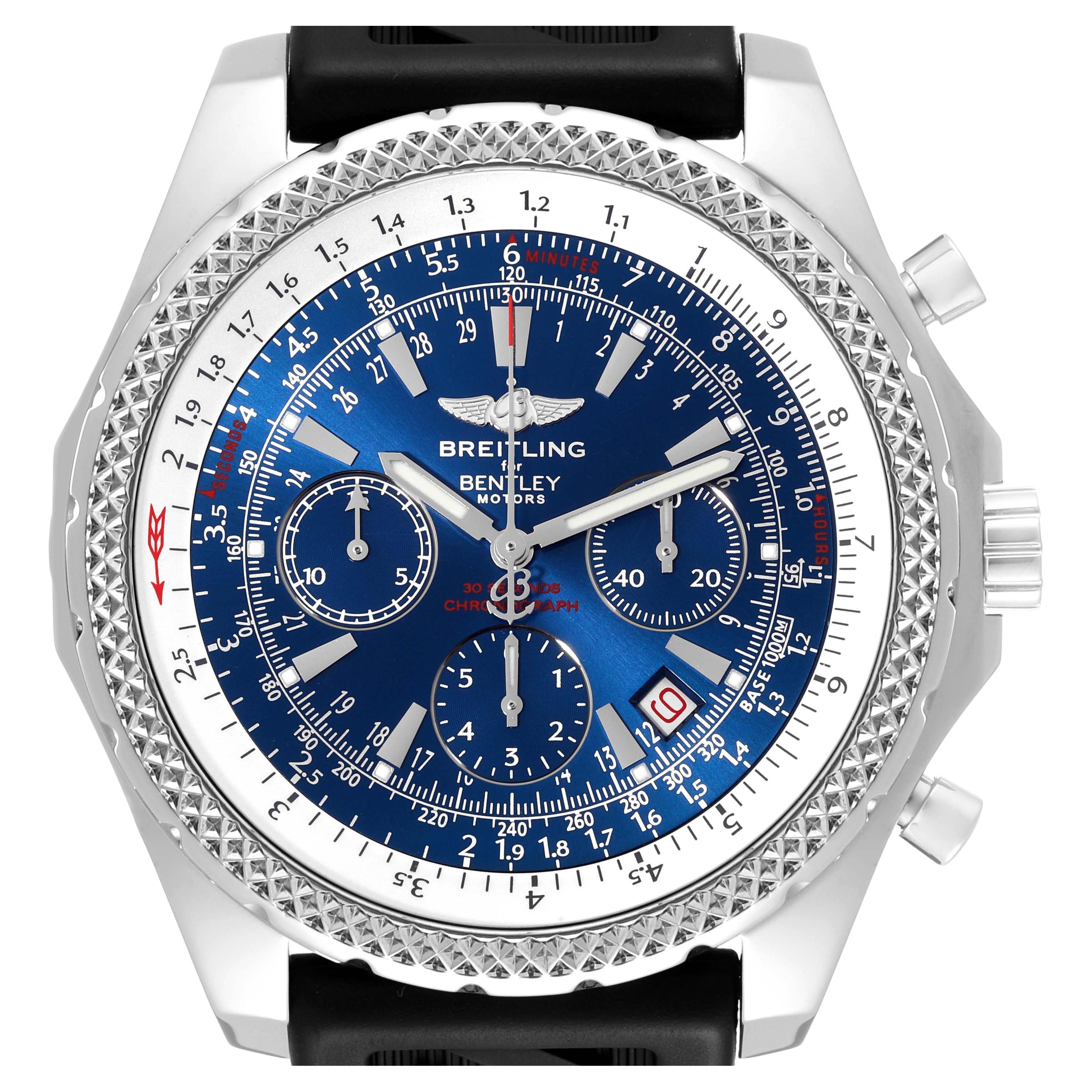 Breitling Bentley Motors Blue Dial Chronograph Steel Mens Watch A25362
