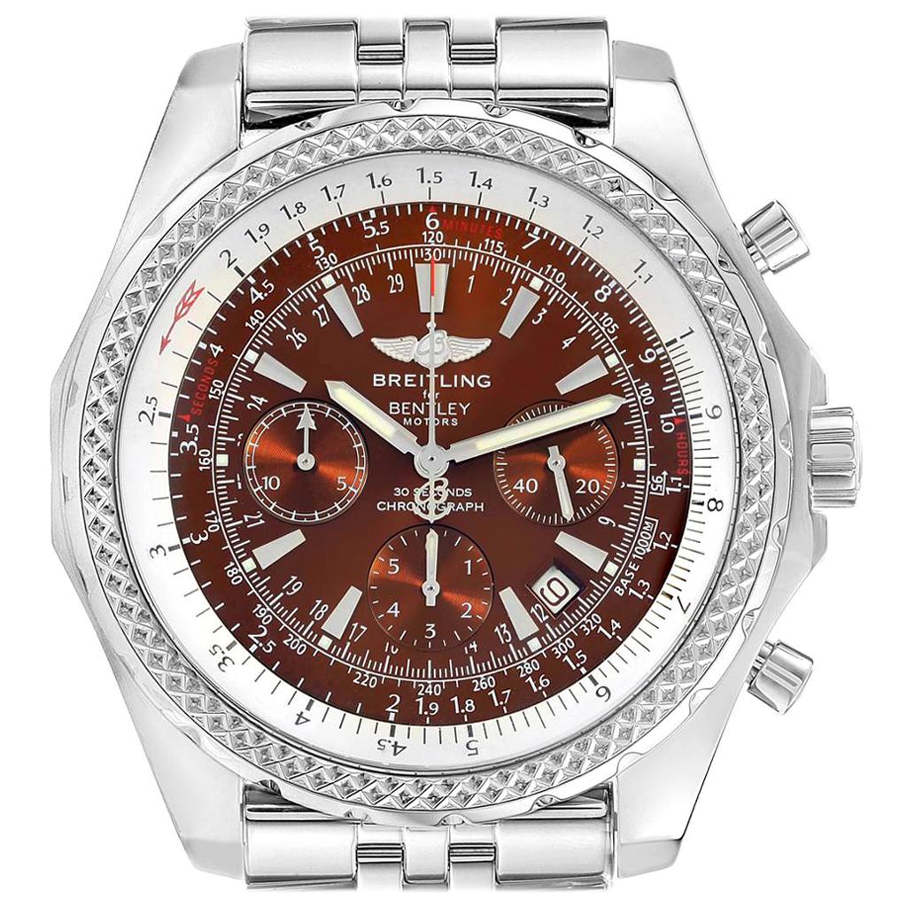 Breitling Bentley Motors Bronze Dial Chronograph Steel Men's Watch A25362 For Sale
