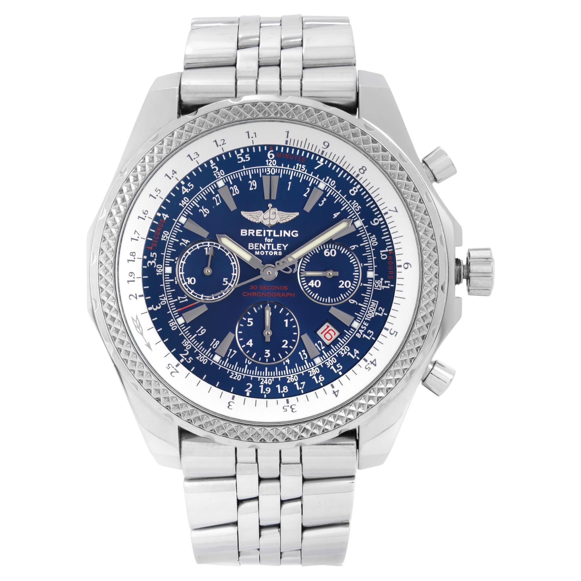 Breitling Bentley Motors Chronograph Steel Blue Dial Automatic Watch A25362