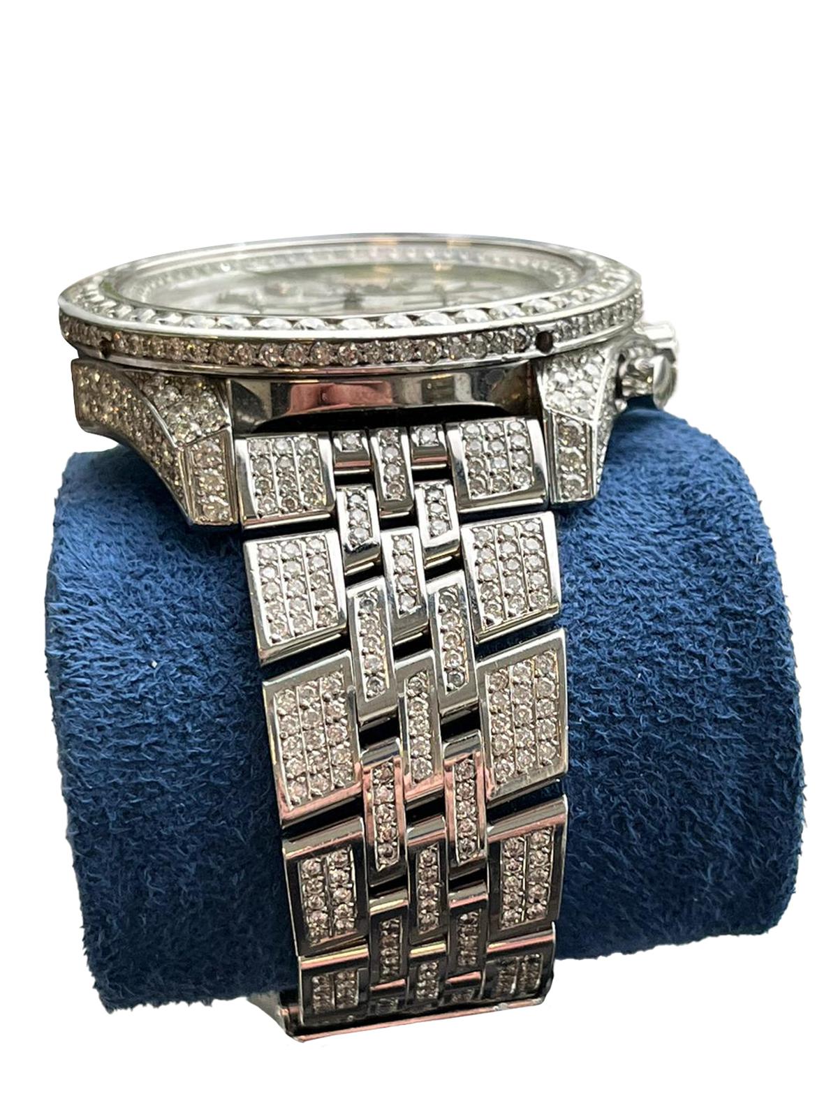 Breitling Bentley Motors Chronograph Steel Custom Natural Diamond Watch A4436412 10
