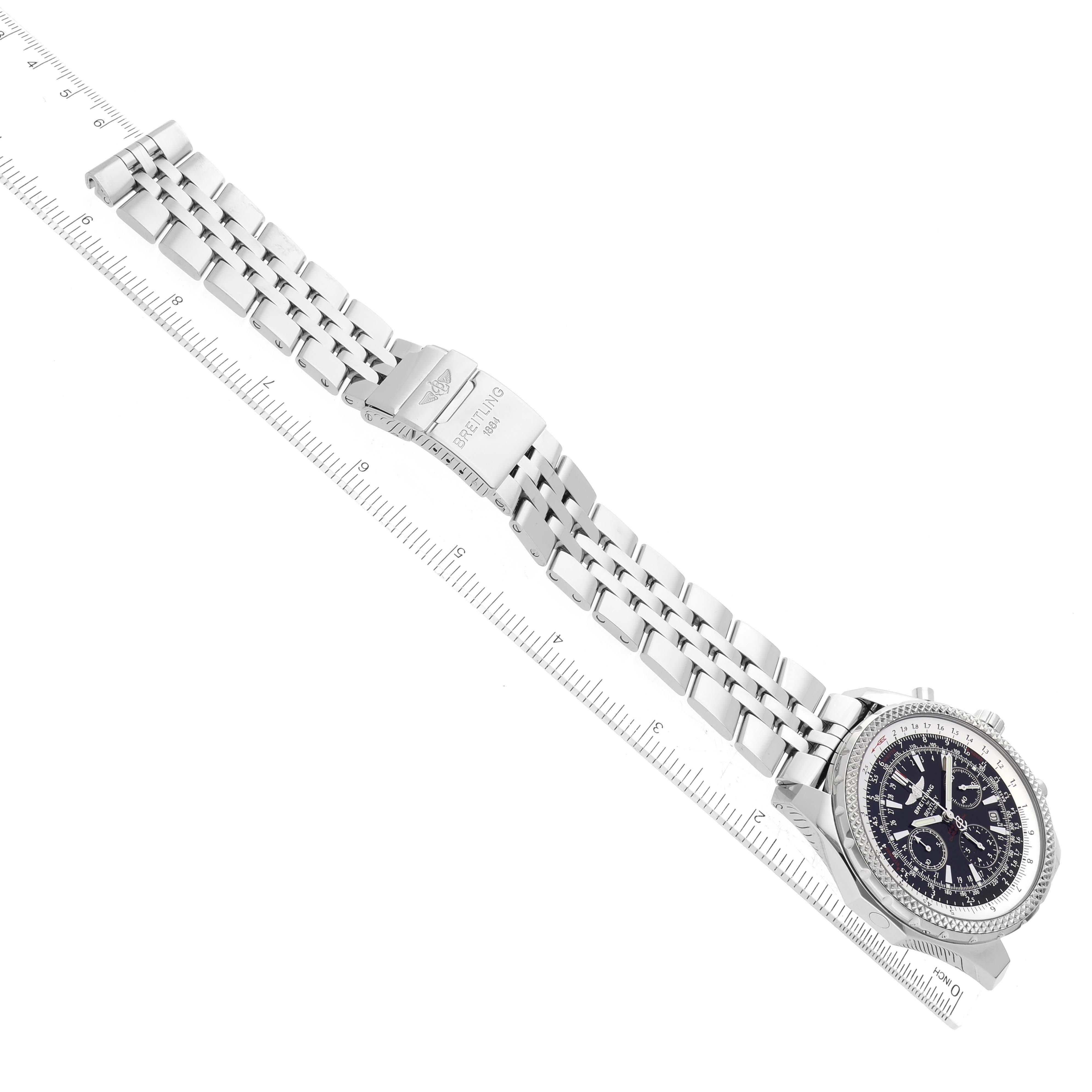 Breitling Bentley Motors Chronograph Stahl Herrenuhr A25362 Box Papiere im Angebot 7