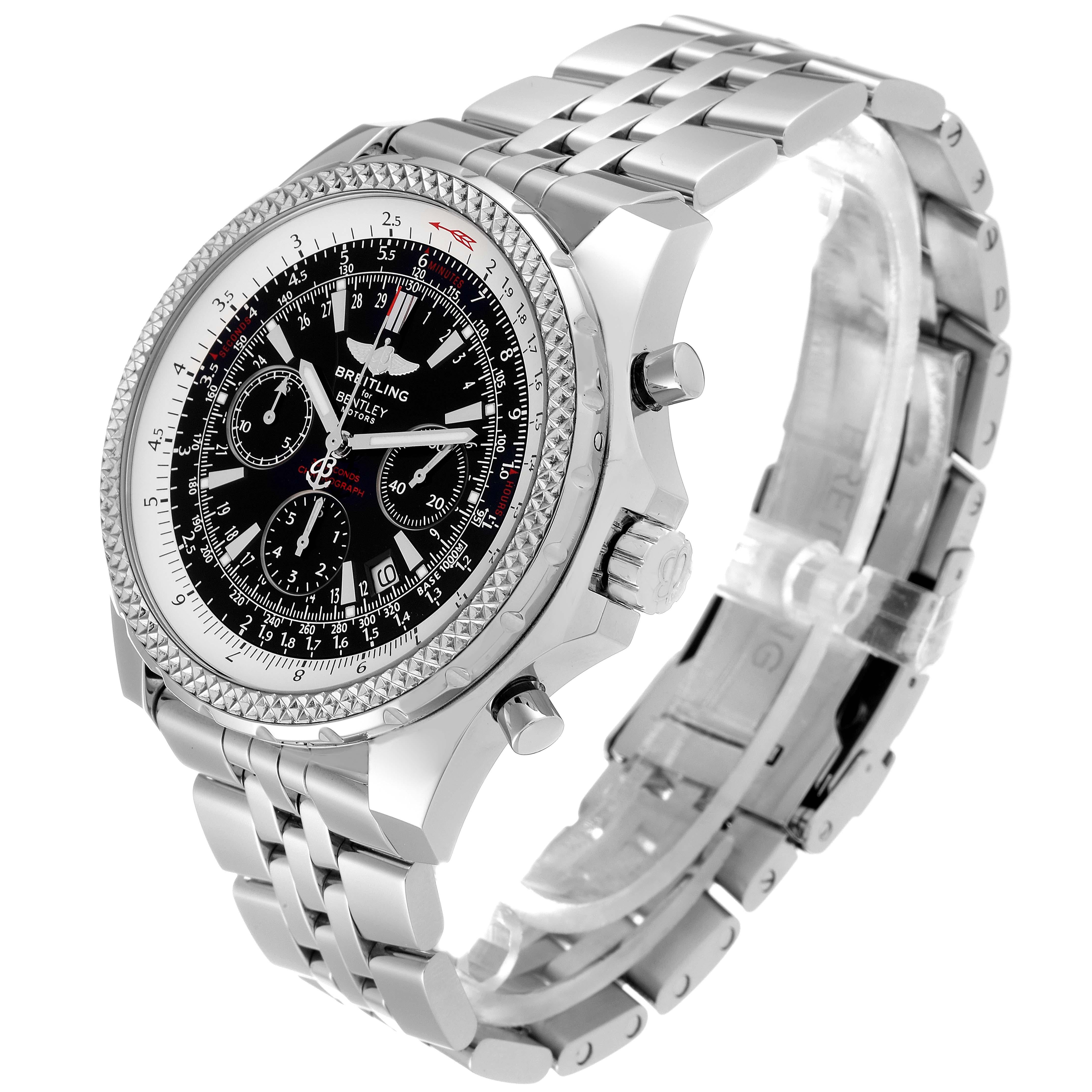 Breitling Bentley Motors Chronograph Stahl Herrenuhr A25362 Box Papiere im Angebot 1