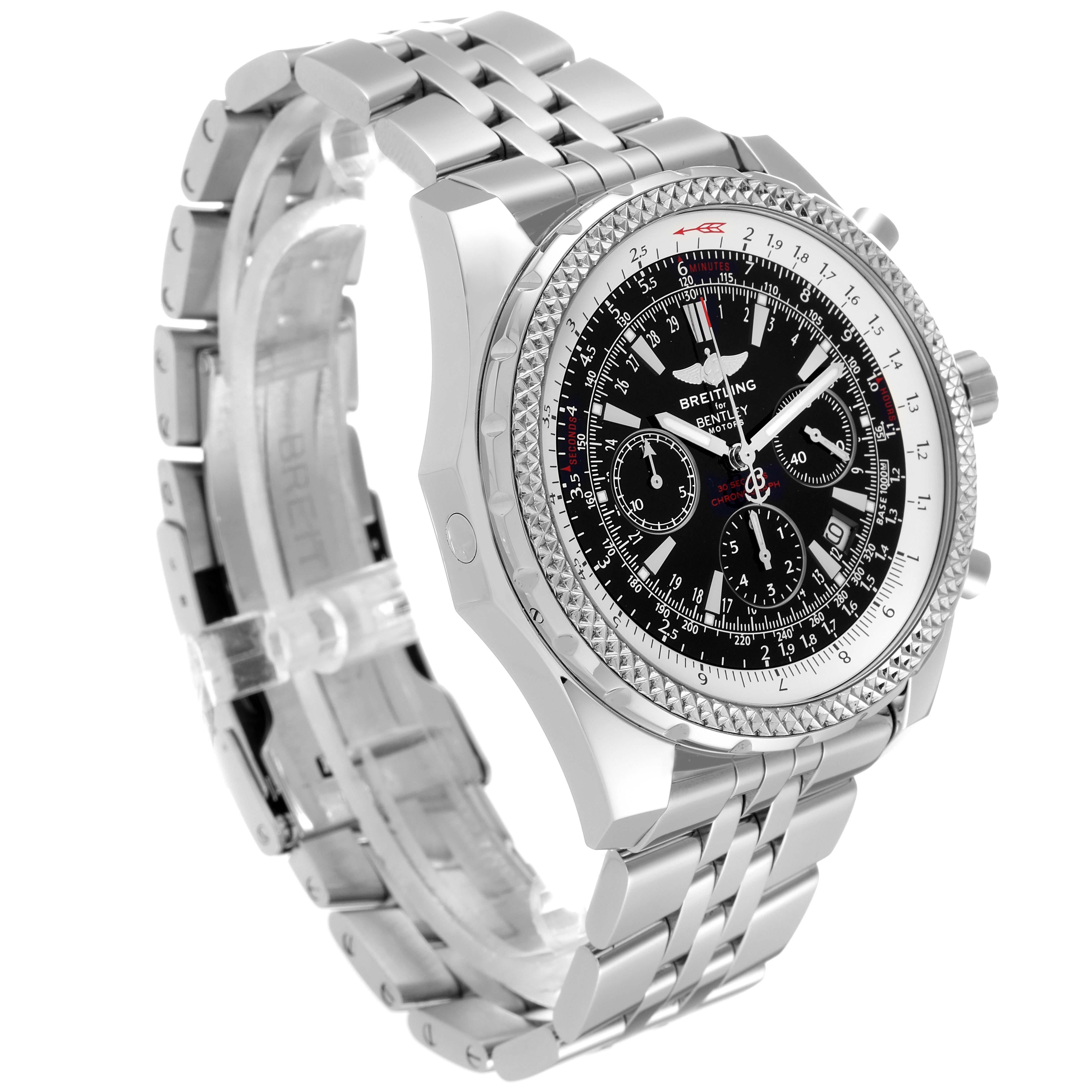 Breitling Bentley Motors Chronograph Stahl Herrenuhr A25362 Box Papiere im Angebot 3