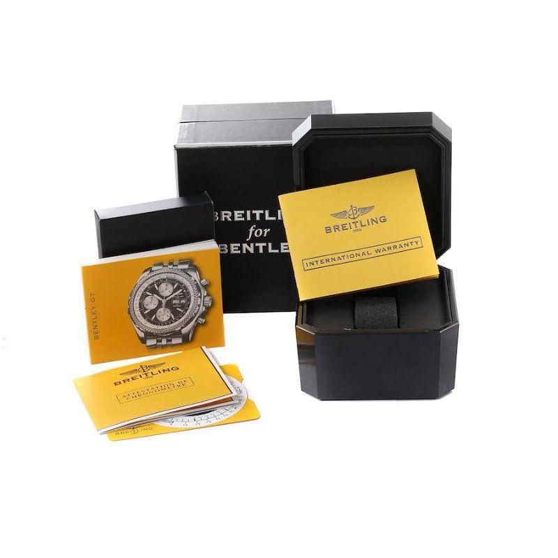 Breitling Bentley Motors GT Black Dial Steel Mens Watch A13362 Box Papers 4
