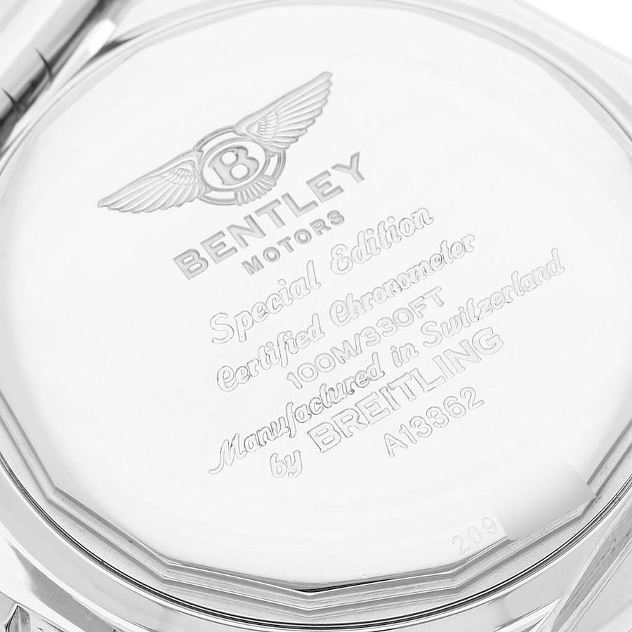 Breitling Bentley Motors GT Black Dial Steel Mens Watch A13362 Box Papers In Excellent Condition In Atlanta, GA