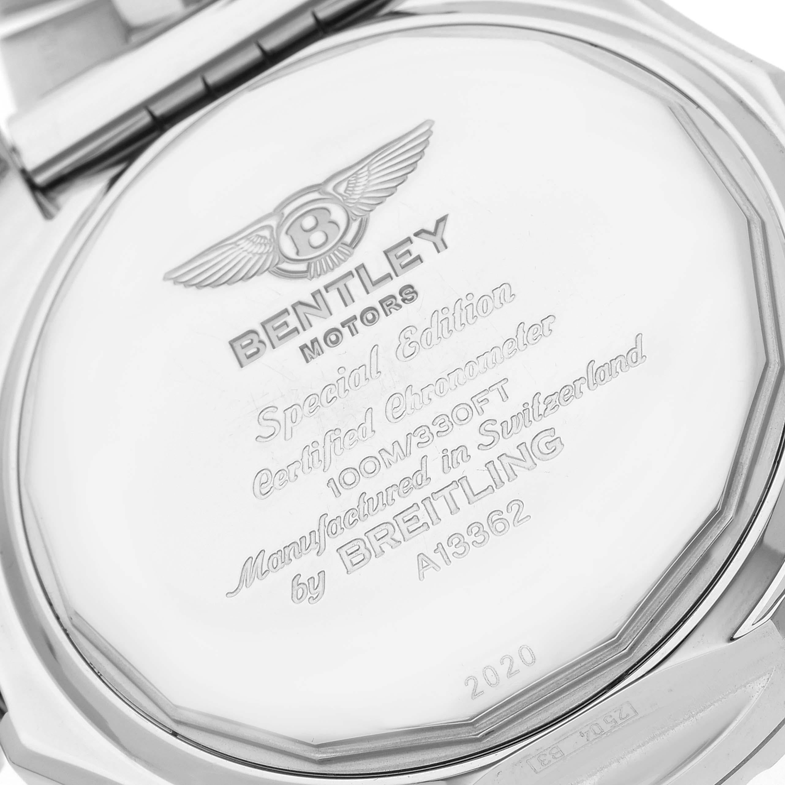 Breitling Bentley Motors GT Black Dial Steel Mens Watch A13362 For Sale 2