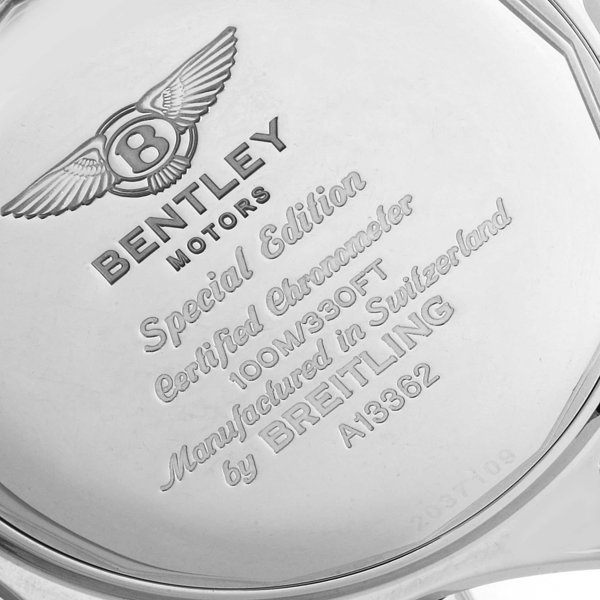 Breitling Bentley Motors GT Black Dial Steel Men's Watch A13362 1