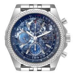 Breitling Bentley Motors GT Blue Mother of Pearl Dial Steel Mens Watch A13362