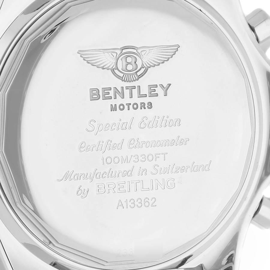 Men's Breitling Bentley Motors GT Burgundy Dial Steel Mens Watch A13362 Box Papers