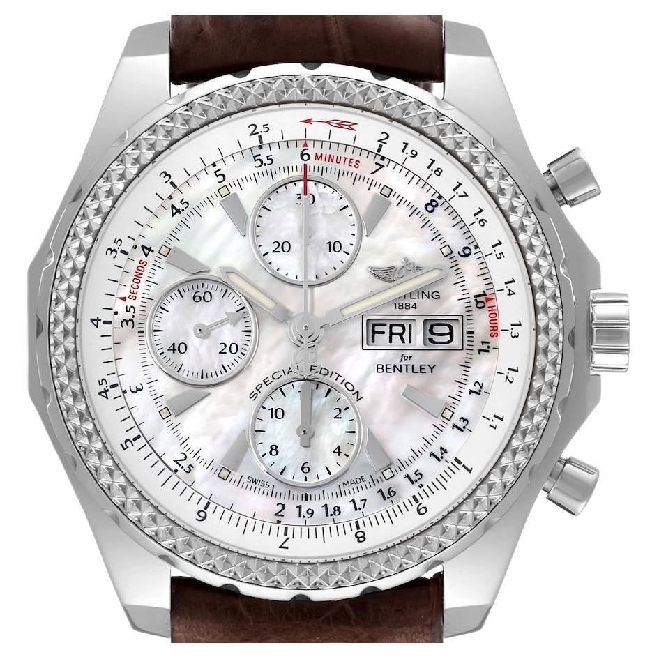 Breitling Bentley Motors GT Mother of Pearl Dial Mens Watch A13362 Box Card