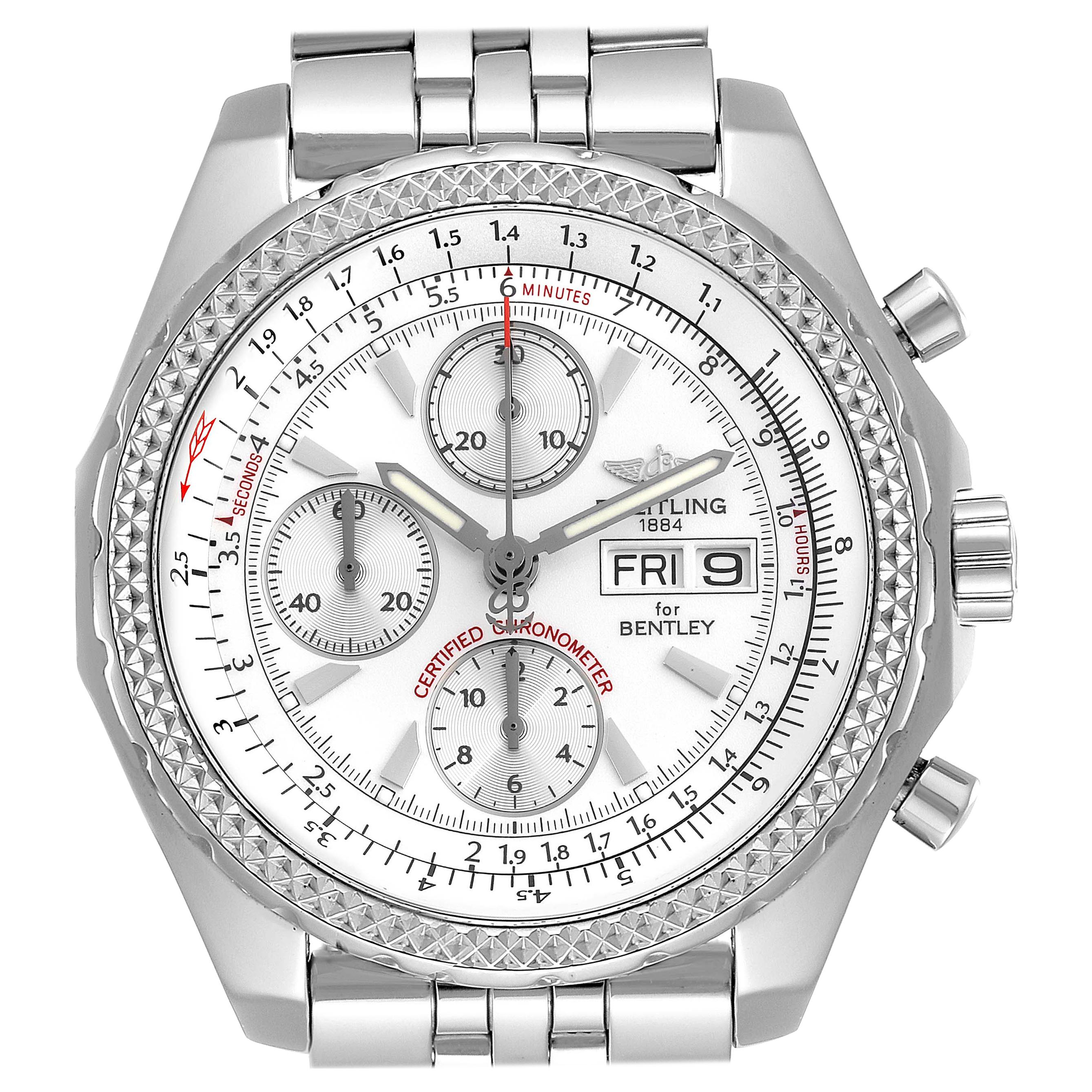 Breitling Bentley Motors GT Silver Dial Chronograph Men's Watch A13362 For Sale