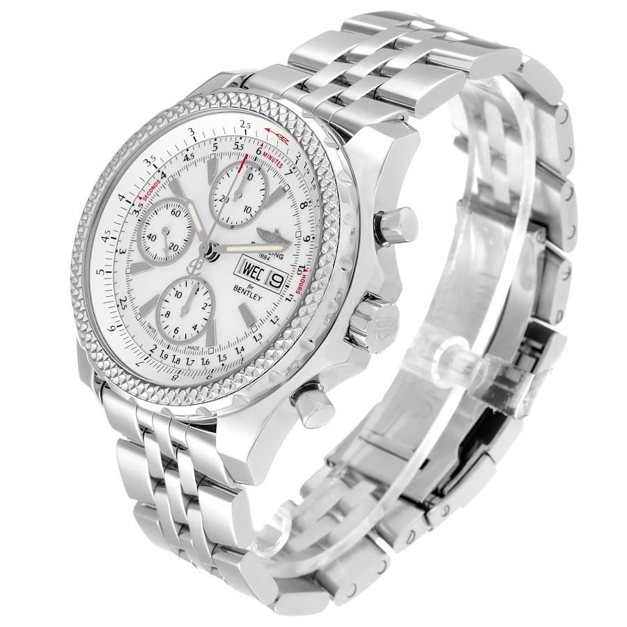  Breitling Bentley Motors GT Montre chronographe à cadran argenté A13362 avec carte de boîte Pour hommes 