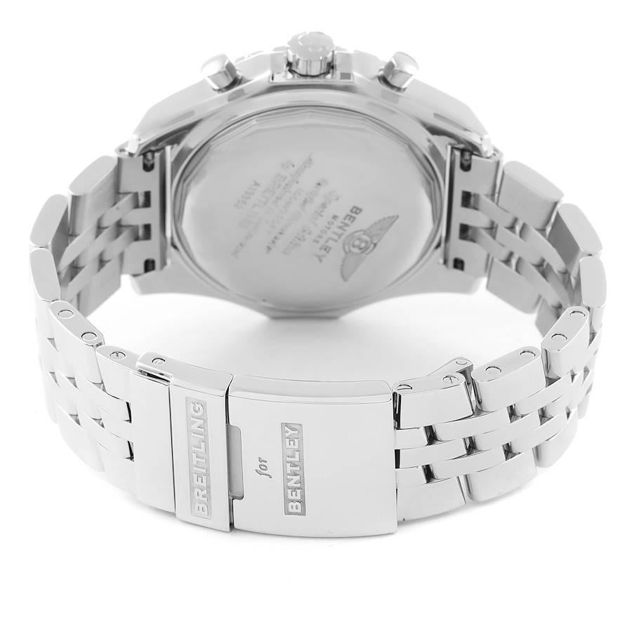 Breitling Bentley Motors GT Montre chronographe à cadran argenté A13362 avec carte de boîte 4