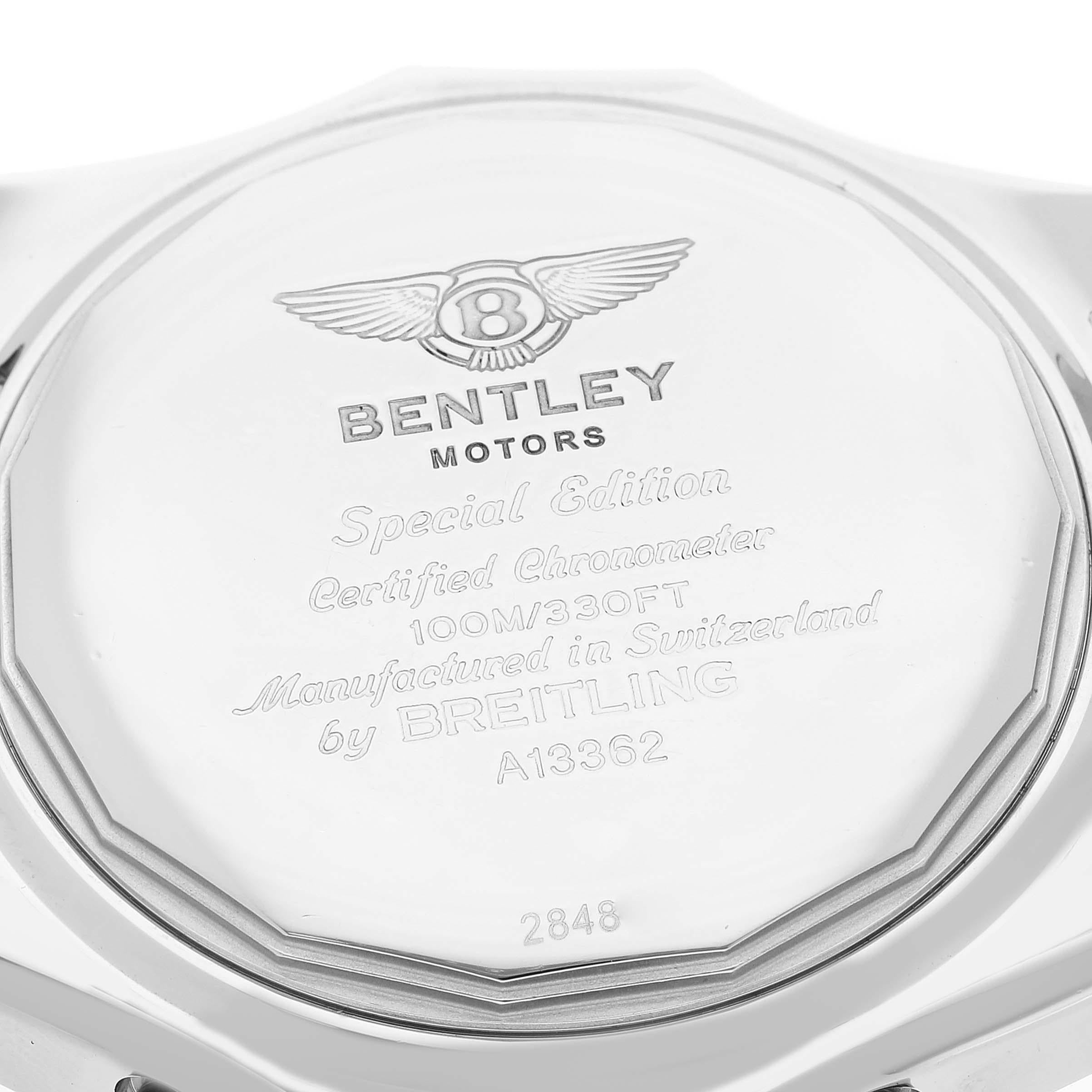 Breitling Bentley Motors GT Special Edition Steel Mens Watch A13362 Box Card 4