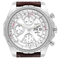 Breitling Bentley Motors GT White Dial Steel Mens Watch A13362 Box Card