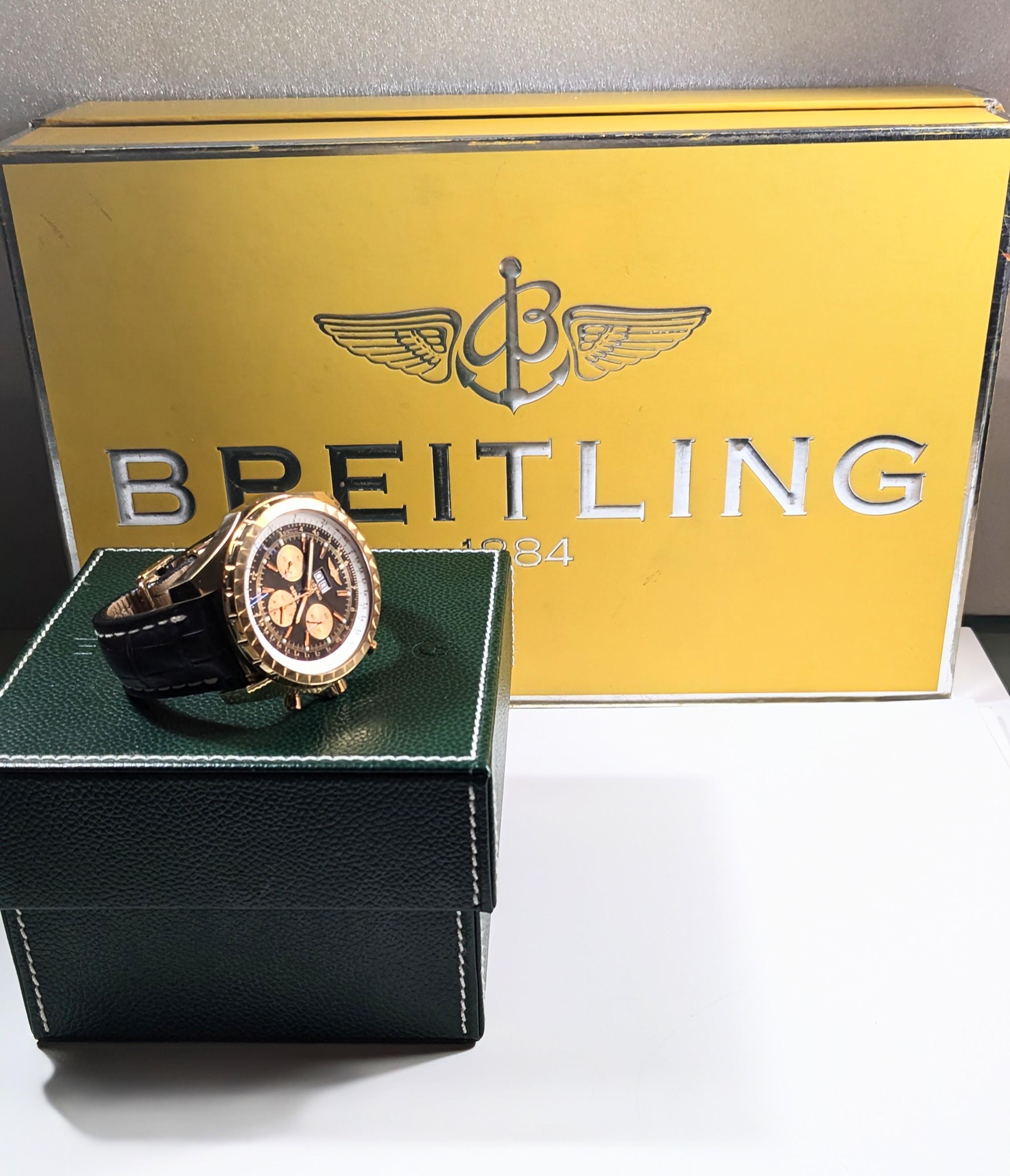 Breitling Bentley Motors GT Schwarz-Weiß-Zifferblatt Gelbgold 46mm mit Schachtel und Papieren im Angebot 11
