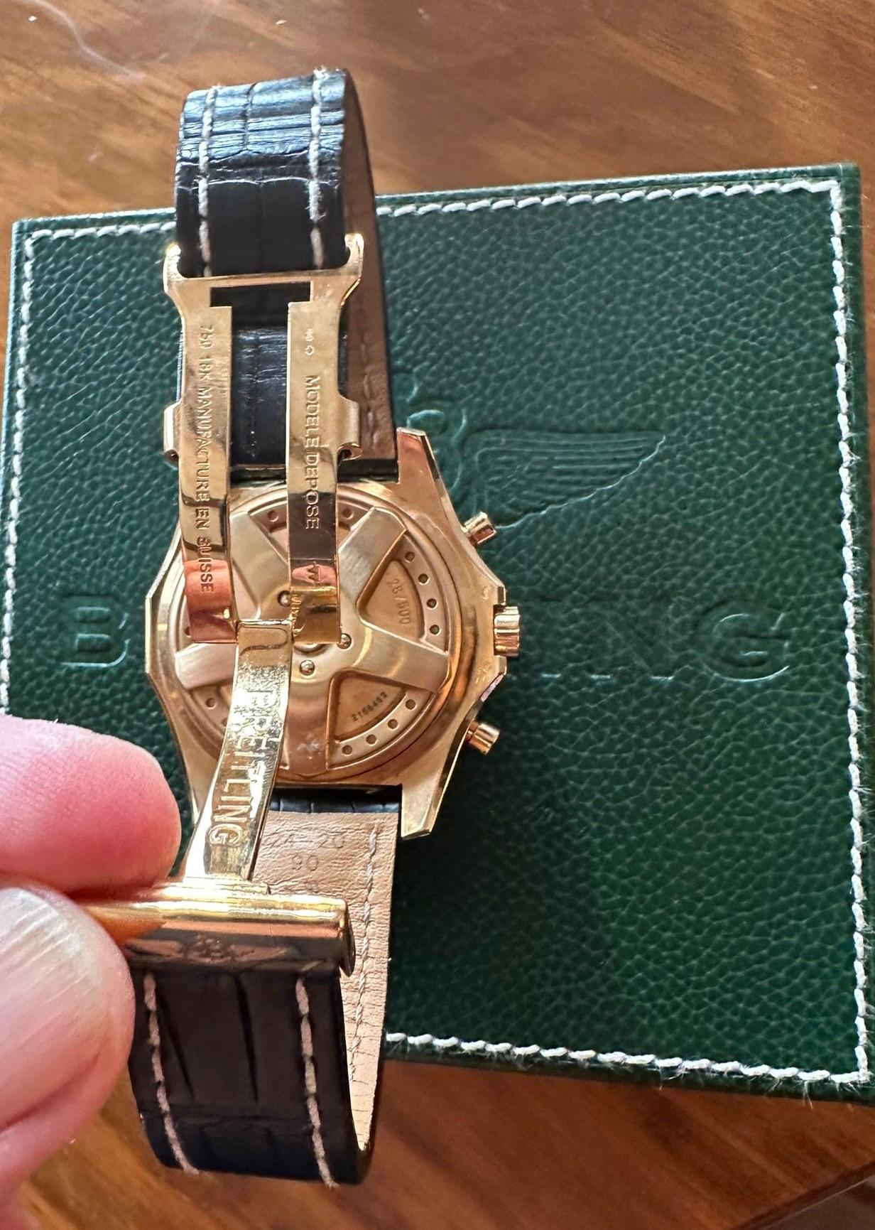 Breitling Bentley Motors GT Schwarz-Weiß-Zifferblatt Gelbgold 46mm mit Schachtel und Papieren im Angebot 5