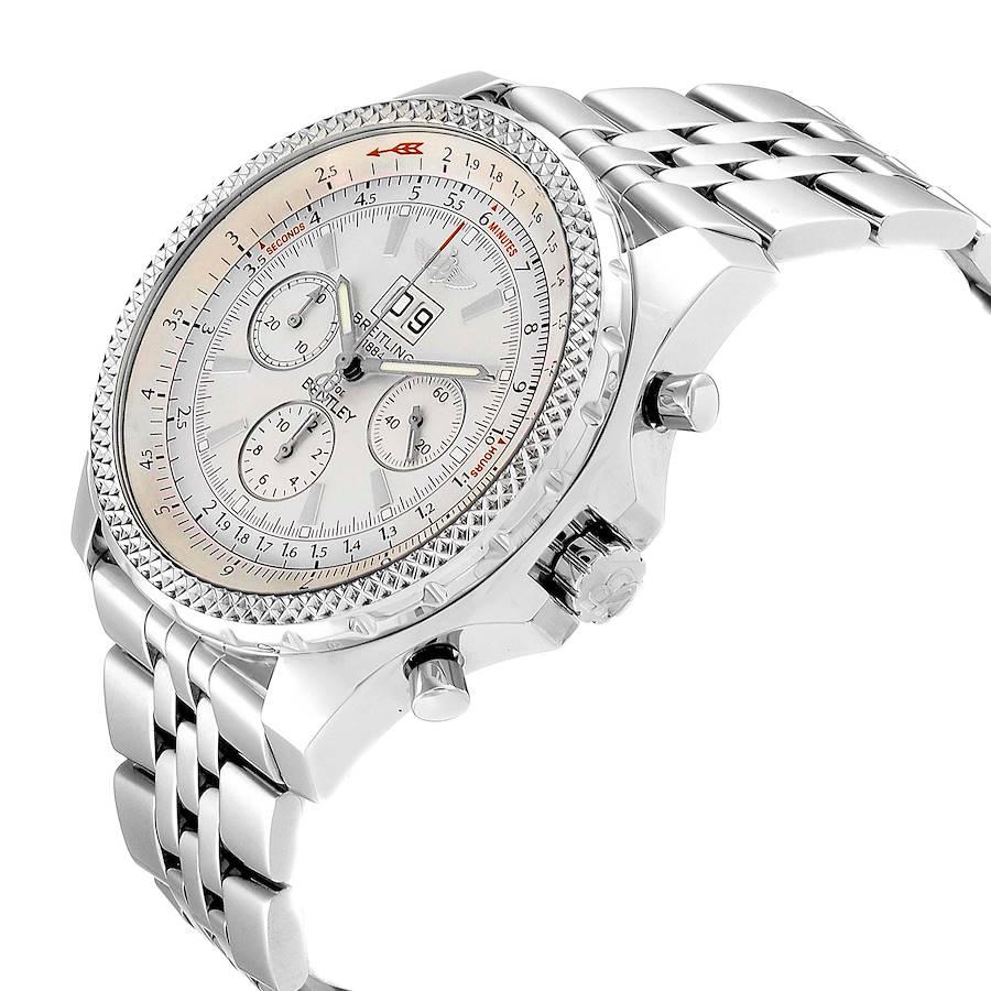 Men's Breitling Bentley Motors Silver Dial Chronograph Mens Watch A44362 Box Papers For Sale