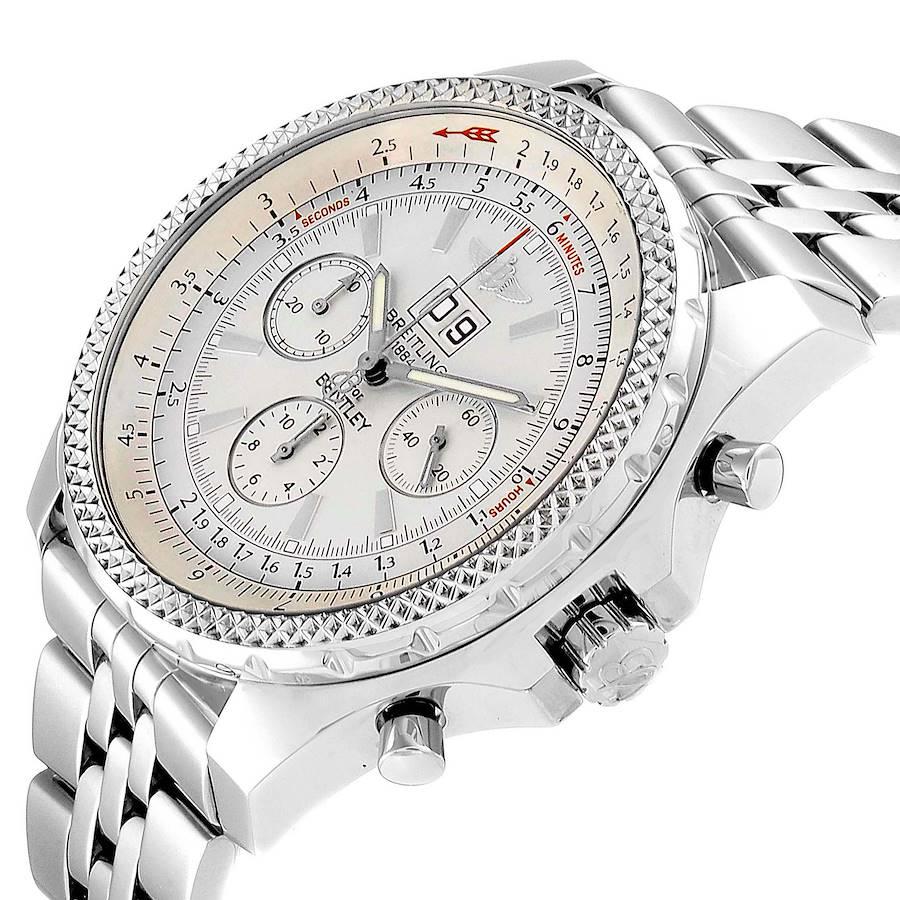 Breitling Bentley Motors Silver Dial Chronograph Mens Watch A44362 Box Papers For Sale 1