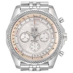Breitling Bentley Motors Silver Dial Chronograph Mens Watch A44362 Box Papers