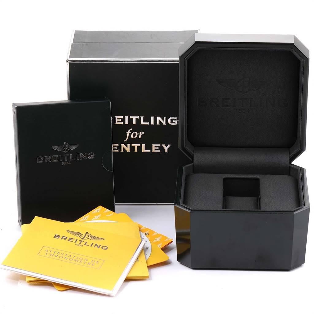 Breitling Bentley Motors Silver Dial Chronograph Watch A44362 Box Papers For Sale 7