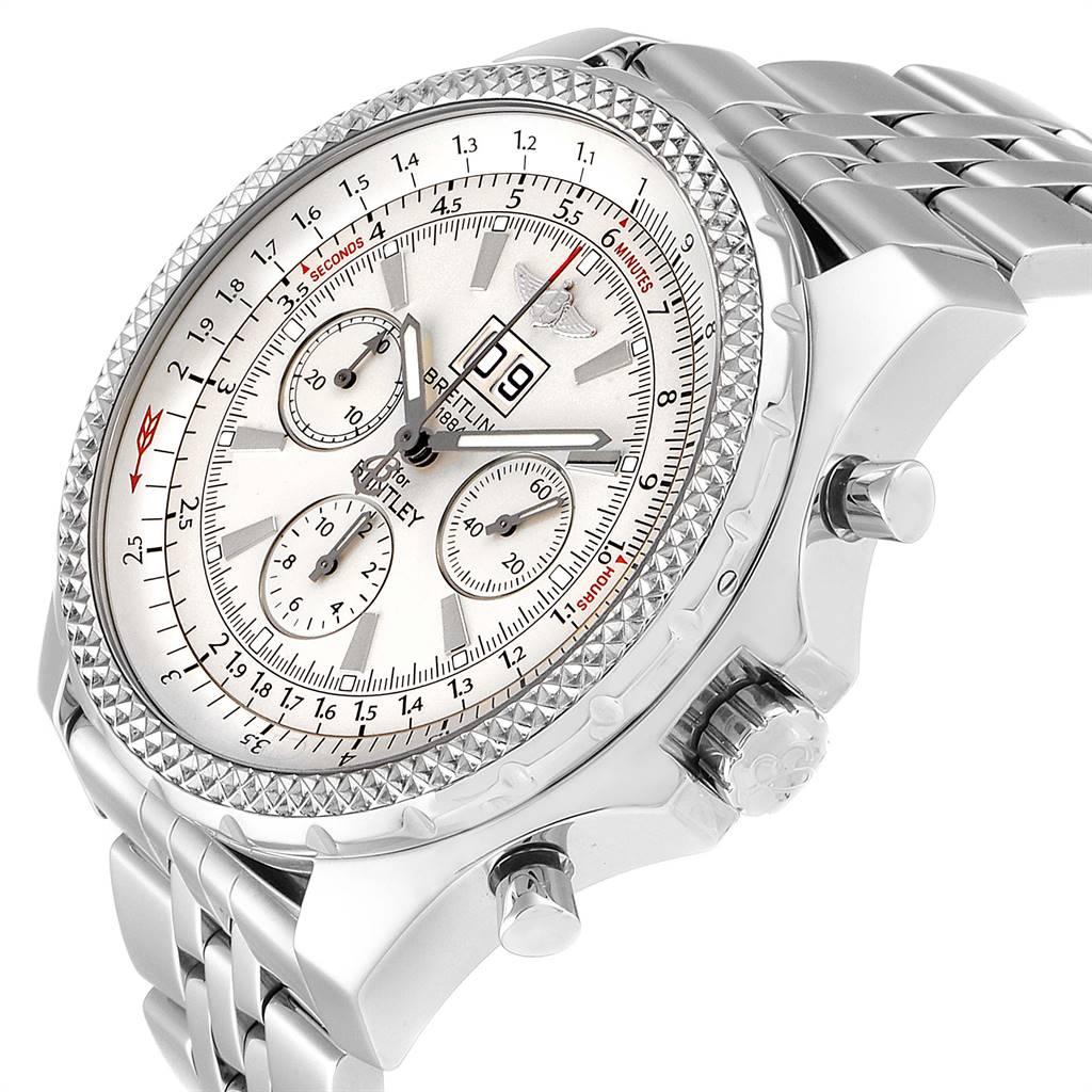Breitling Bentley Motors Silver Dial Chronograph Watch A44362 Box Papers For Sale 1