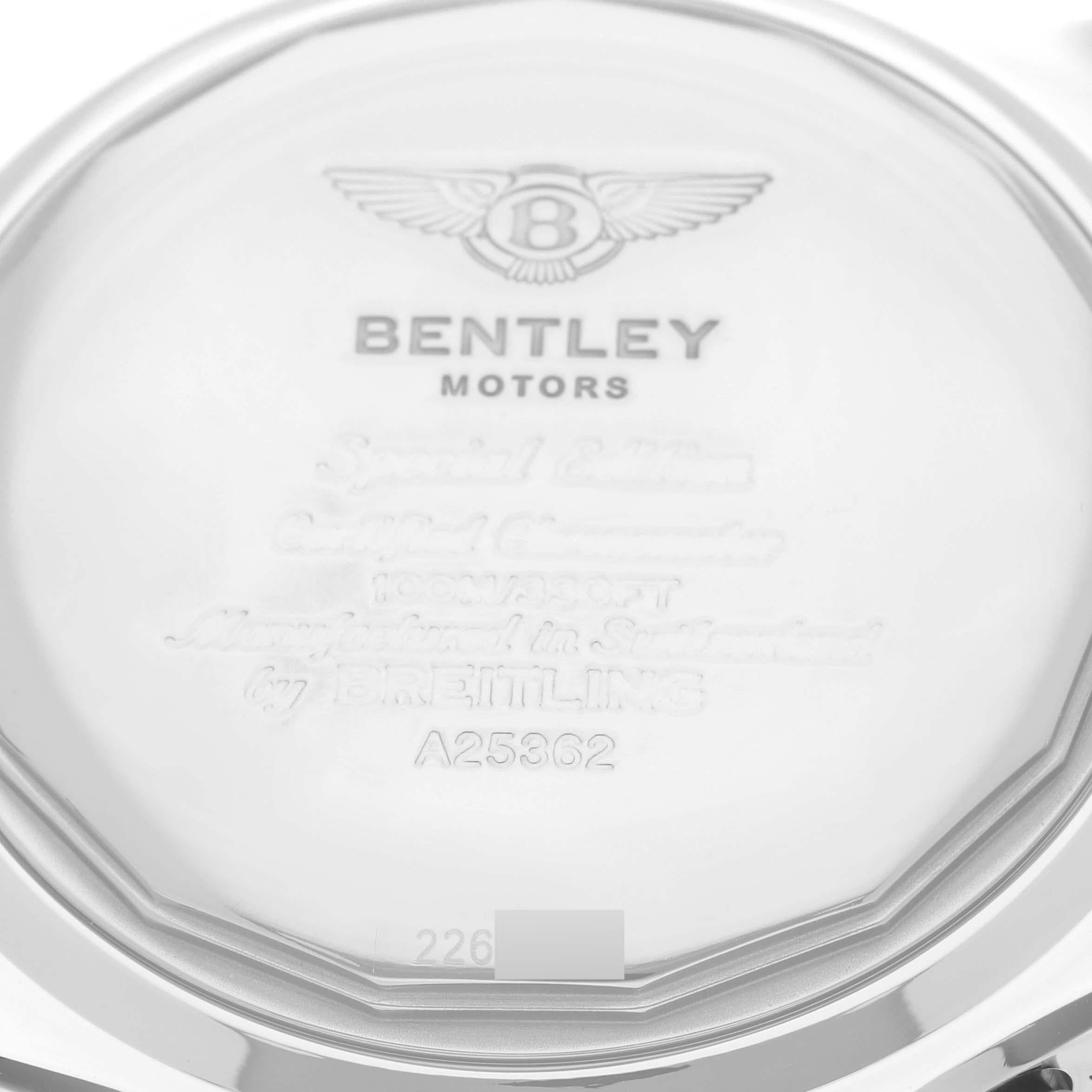 Breitling Bentley Motors Silver Dial Steel Chronograph Mens Watch A25362 1