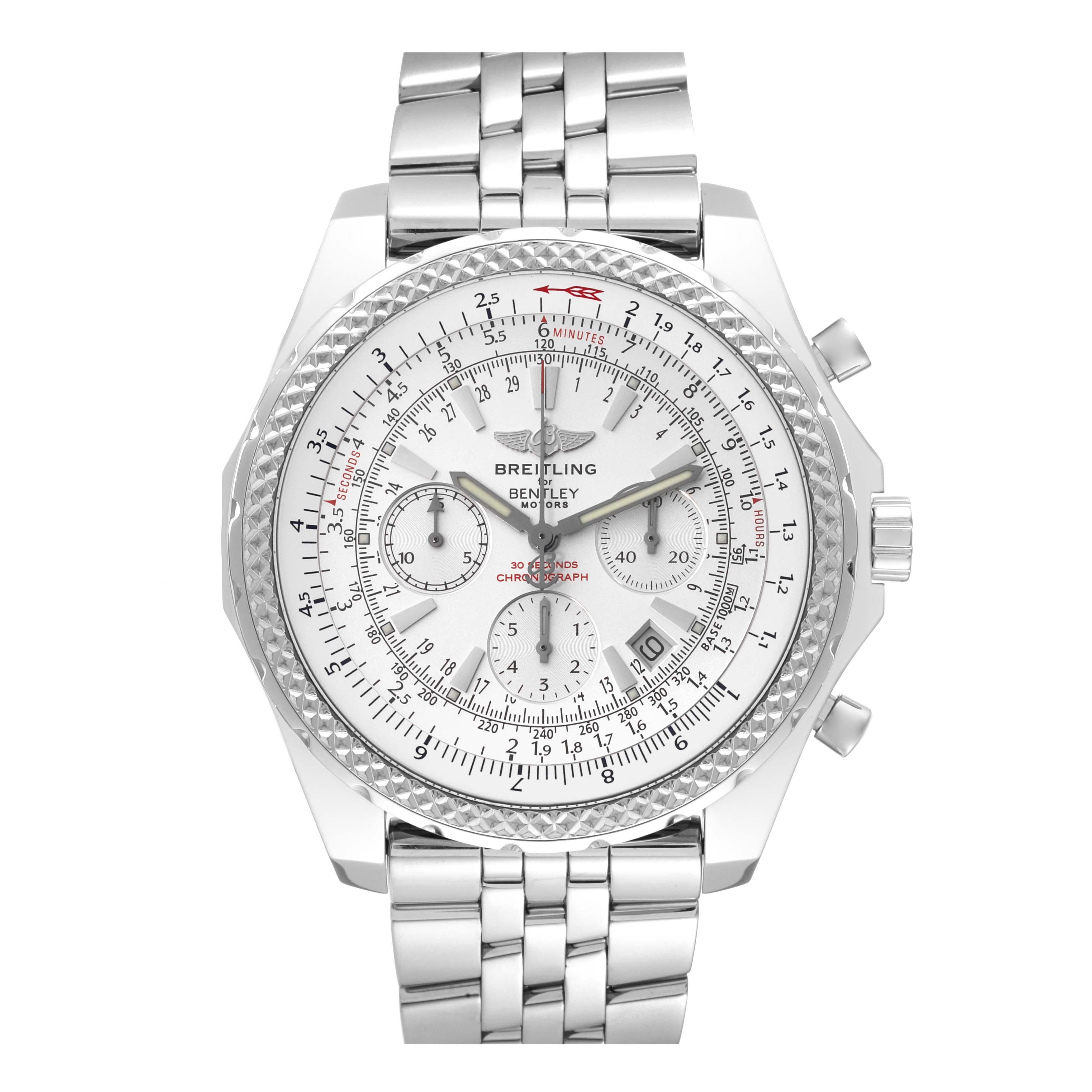 Breitling Bentley Motors Silver Dial Steel Chronograph Mens Watch A25362 3