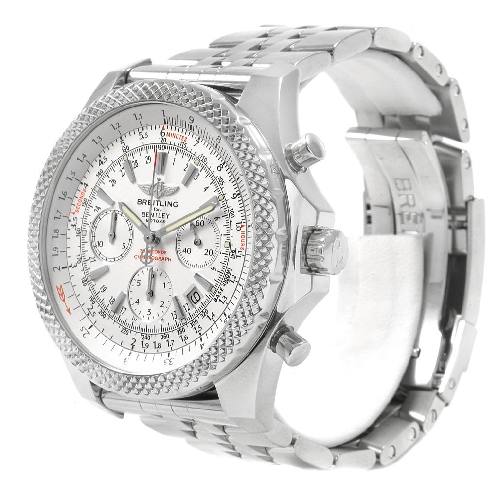 Breitling Bentley Motors Special Edition Chronograph Mens Watch A25364. Automatic self-winding officially certified chronometer movement. Chronograph function. Stainless steel case 49 mm in diameter. Stainless steel screwed-down crown and pushers.