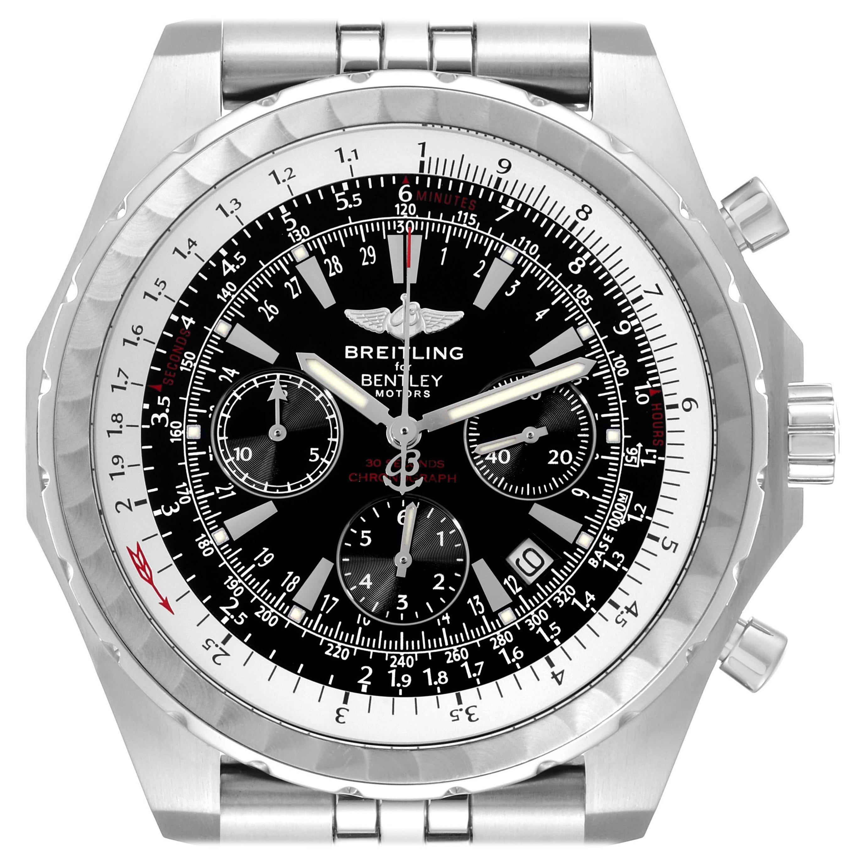 Breitling Bentley Motors T Schwarzes Zifferblatt Chronograph Herrenuhr A25363 im Angebot
