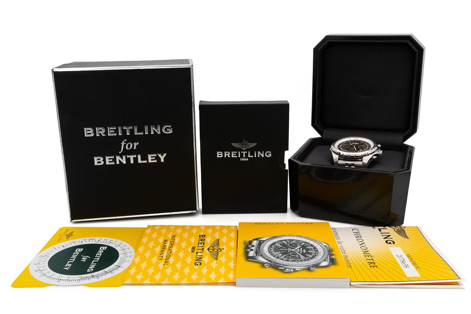 Breitling Bentley Motors T Chronograph Anthrazit Zifferblatt A25363 Box & Papiere 48mm im Angebot 3