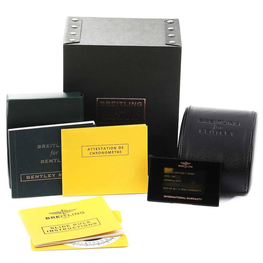 Breitling Bentley Motors T Speed Schwarzes Zifferblatt Limitierte Uhr A25365 Box Card 4