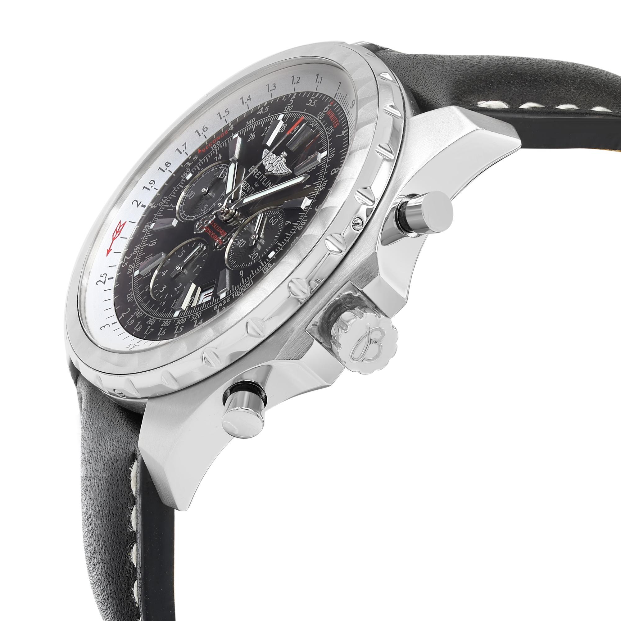 Breitling Bentley Motors Montre automatique à cadran gris en acier avec cadran A2536313/B814-441X Bon état à New York, NY