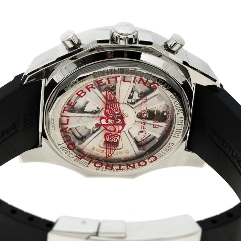 Breitling Bentley Silver White Stainless Steel Barnato
