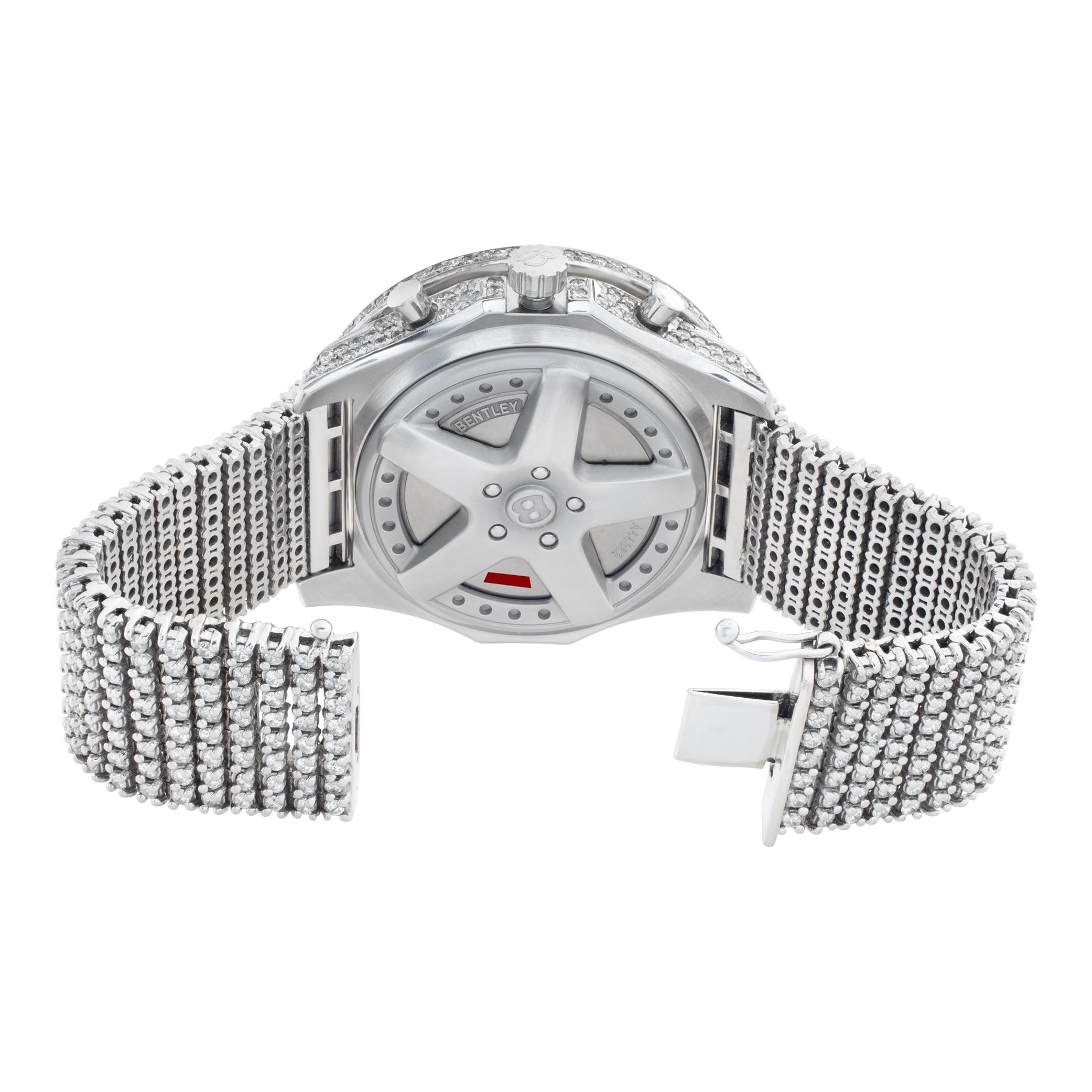 Men's Breitling Bentley Stainless steel 14k White Gold bracelet Automatic Wristwatch For Sale