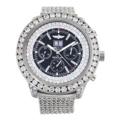 Used Breitling Bentley Stainless steel 14k White Gold bracelet Automatic Wristwatch