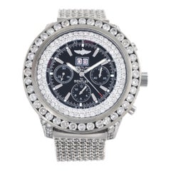 Breitling Bentley Acero inoxidable Brazalete de oro blanco 14k Reloj de pulsera automático