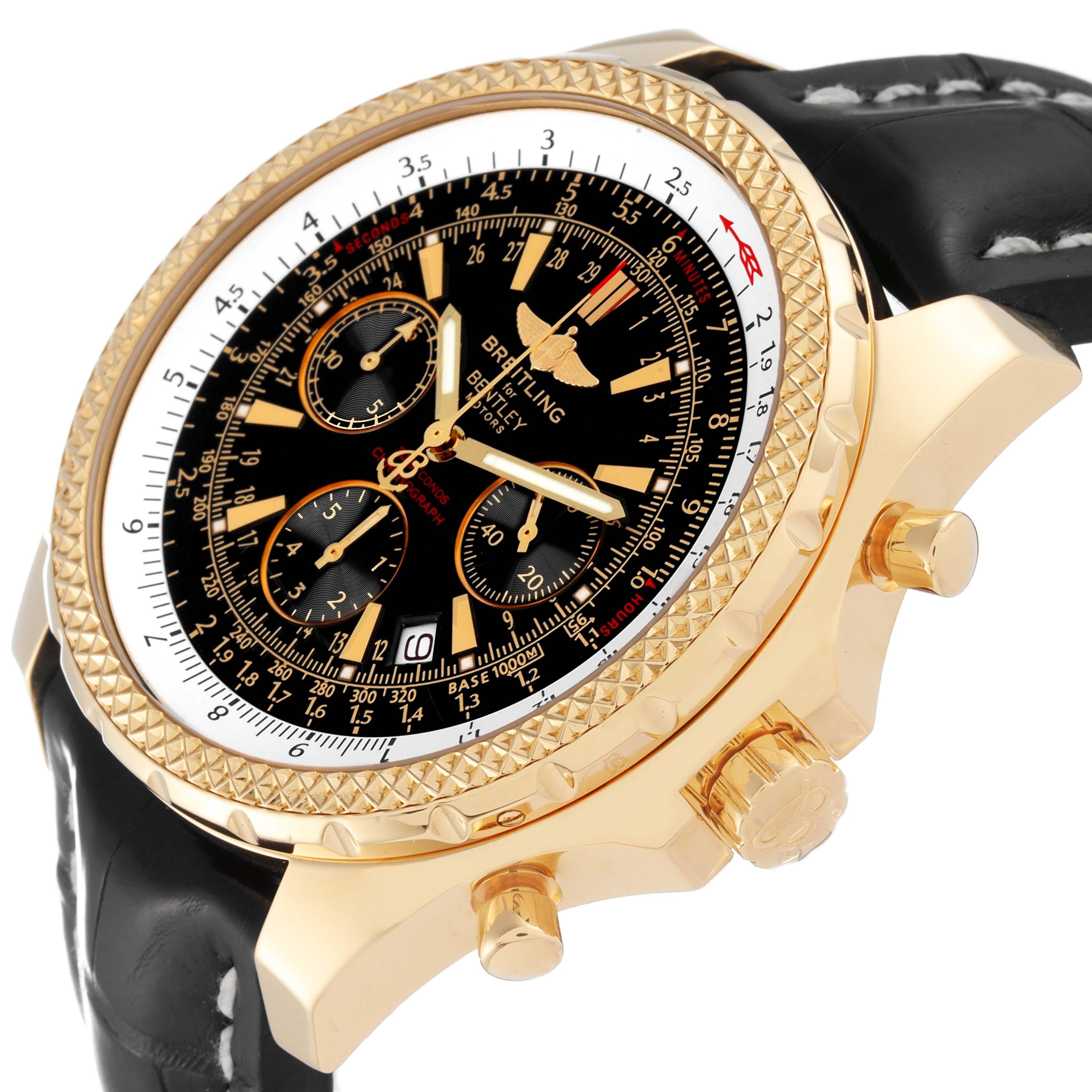 Breitling Bentley Yellow Gold Black Dial Chronograph Mens Watch K25362 For Sale 1