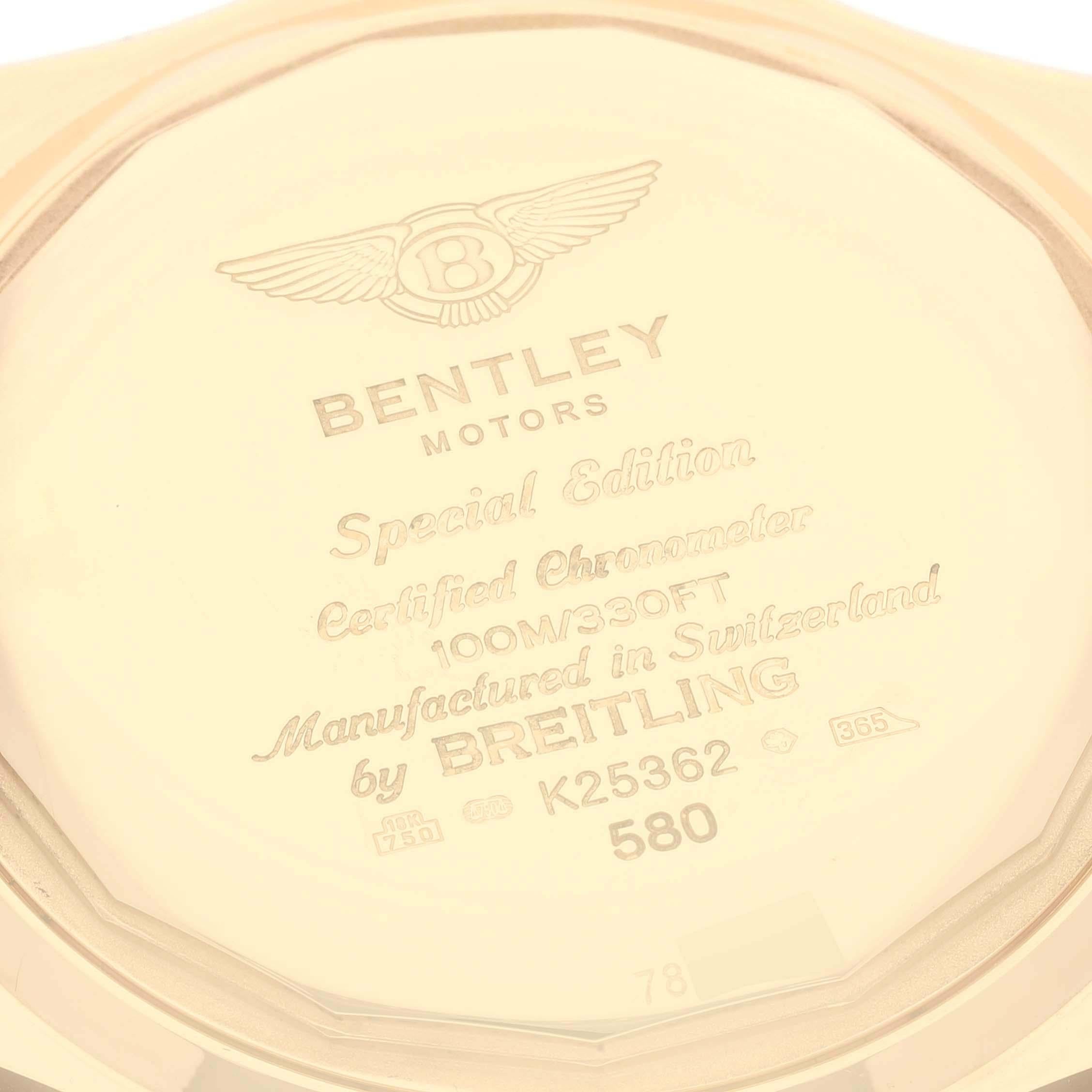 Breitling Bentley Gelbgold Schwarzes Zifferblatt Chronograph Herrenuhr K25362 im Angebot 3