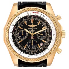 Breitling Bentley Yellow Gold Black Dial Chronograph Mens Watch K25362